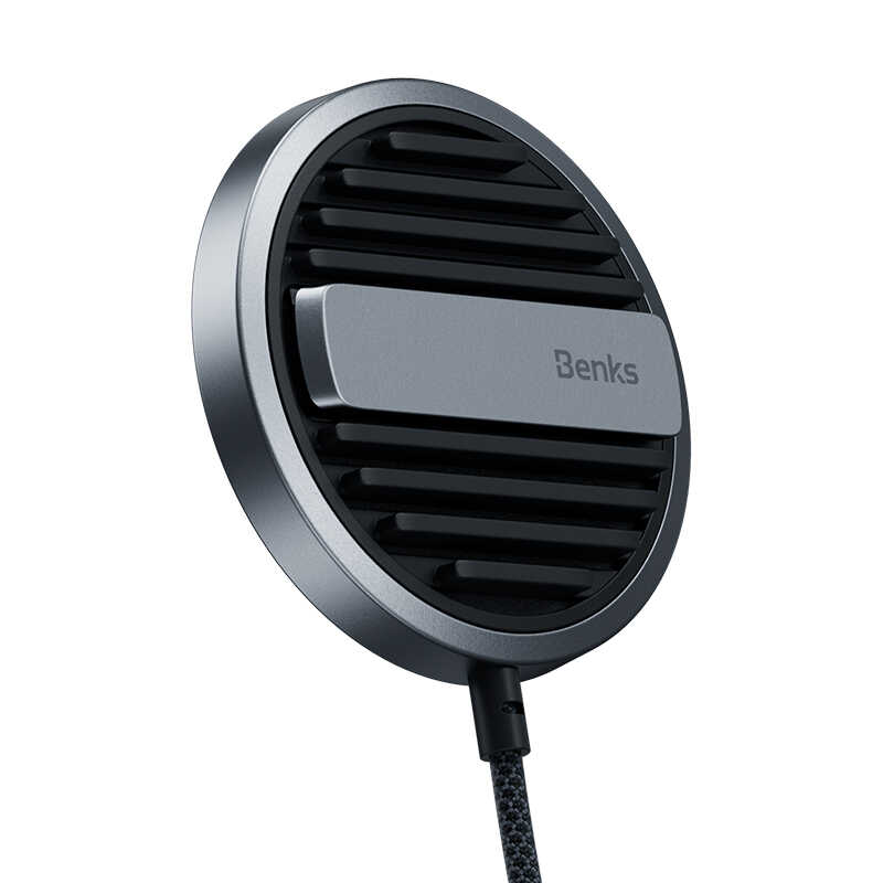 Benks MFM01 MFI Sertifikalı Standlı 15W Hızlı Şarj Özellikli M-safe PD Kablosuz Şarj Aleti - 1 Benks MFM01 MFI Sertifikalı Standlı 15W Hızlı Şarj Özellikli M-safe PD Kablosuz Şarj Aleti - 1